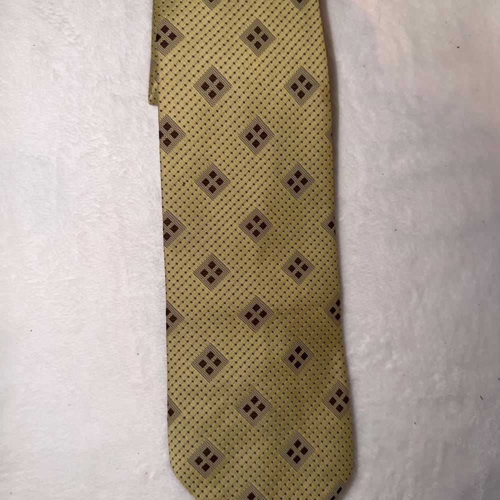 Vintage Men's Tie - Arrow‎ - Yellow & Brown Polyester